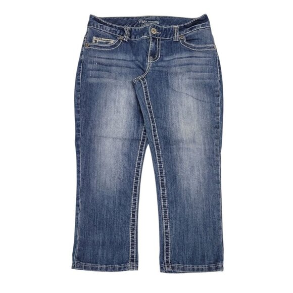 Maurices Capri Jeans Pants Blue Womens 5 6 Reg Denim Short Summer Spring Fall - Picture 1 of 9